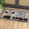 Joycorners Hereford Cattle "You Don't Have To Be Crazy To Live Here We Will Train You" Doormat