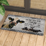 Joycorners Holstein Cattle "You Don't Have To Be Crazy To Live Here We Will Train You" Doormat