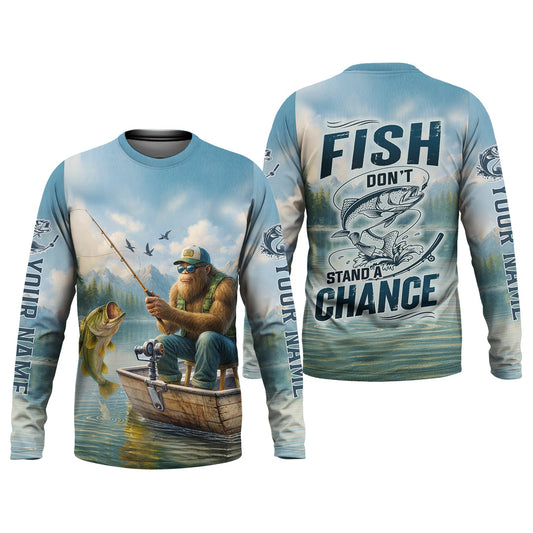 Joycorners Don't Stand A Chance Men Fishing Shirt, SPF Long Sleeve Shirts, Presents For Fishermen