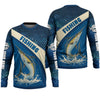 Joycorners Swordfish Logo Hooded UPF Shirt, Fish Button Up Shirt, Fisherman Outfit, Presents For Fishermen