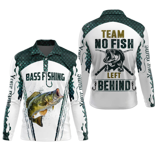 Joycorners No Fish Left Behind, Team Fishing Shirt, Mens SPF Shirt, Fishing Gifts For Men, Bass Fishing