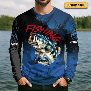 Joycorners Pro Bass Fisherman, UPF Fishing Shirts, Custom Fishing Shirt, Men Long Sleeve Shirt