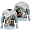 Joycorners Bigfoot Fishing, Funny Fishing Shirt, SPF Shirts For Men, Hooded Long Sleeve Shirt, Fisherman Gift
