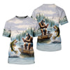 Joycorners Bigfoot Fishing, Funny Fishing Shirt, SPF Shirts For Men, Hooded Long Sleeve Shirt, Fisherman Gift