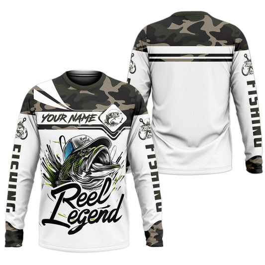 Joycorners Camo Fishing Shirt, Fish Button Up Shirt, SPF Long Sleeve Shirts, Presents For Fishermen