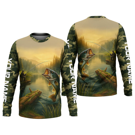 Joycorners Camouflage Fishing Shirts, Fish Button Up Shirt, Long Sleeve Sun Shirt, Presents For Fishermen