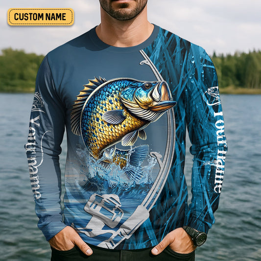 Joycorners The Reel Life, Fishing UV Shirts, Men Button Down Shirt, Fisherman Gift, Mens Casual Shirts, Crappie Fish