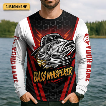 Joycorners Don't Be A Basshole, Bass Whisperer, Funny Fishing Shirt, UV Protection Shirt, Men Long Sleeve Shirt