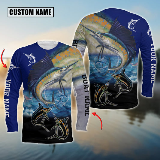 joycorners Sailfish Fishing Customize Name 3D Shirts