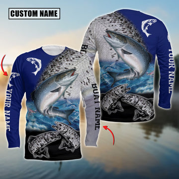 joycorners Chinook Salmon Fishing Customize Name 3D Shirts