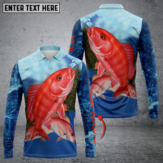 Joycorners Red Snapper Fishing Customize Name 3D Shirts