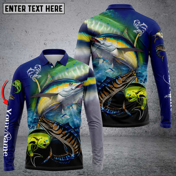 Joycorners Mahi-Mahi, Wahoo, Tuna Fishing Customize Name 3D Shirts