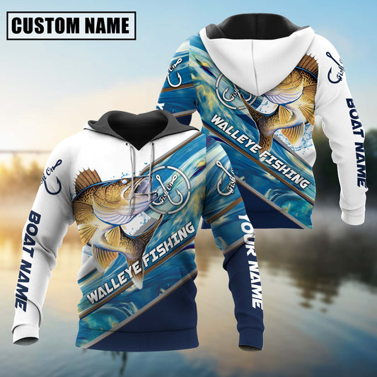 joycorners Personalized Walleye Fishing Jerseys 3D Hoodie