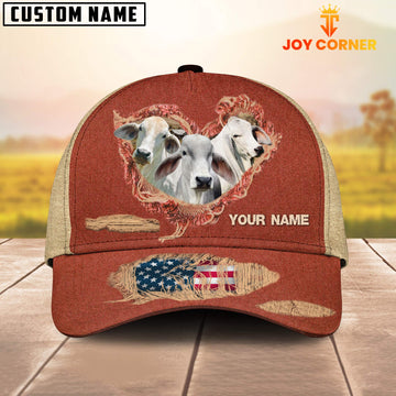 Joycorners Custom Name Red Jeans Pattern Brahman Cap