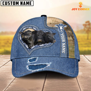 Joy Corners Black Angus Customized Name Denim Cap