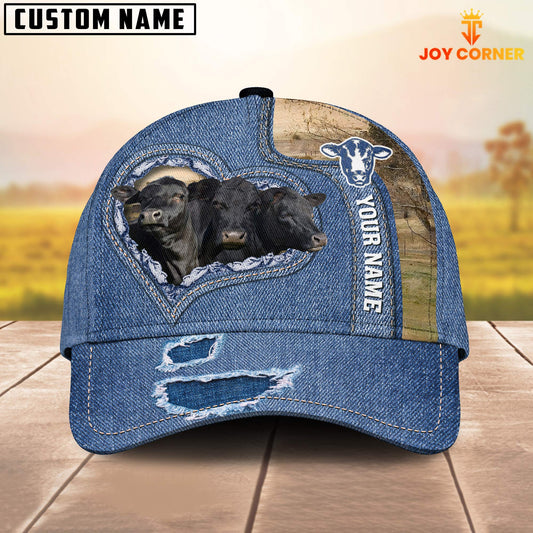 Joy Corners Black Angus Customized Name Denim Cap