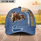 Joy Corners Horse Customized Name Denim Cap