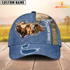 Joy Corners Texas Longhorn Customized Name Denim Cap