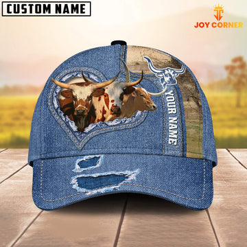 Joy Corners Texas Longhorn Customized Name Denim Cap