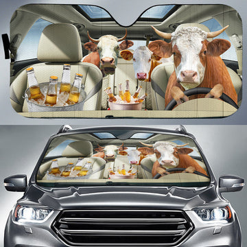 Joycorners Simmental Drink Beer Driver Car Auto Sun Shade