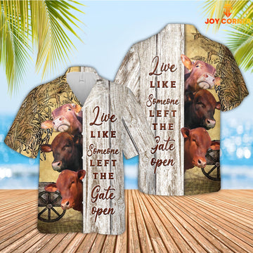 Joy Corners Beefmaster Woods Pattern Hawaiian Shirt