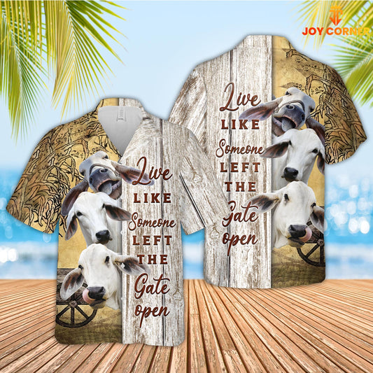 Joy Corners Brahman Woods Pattern Hawaiian Shirt