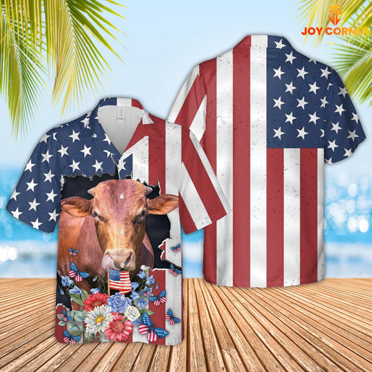 Joycorners Beefmaster 4th of July 3D Hawaiian Shirt