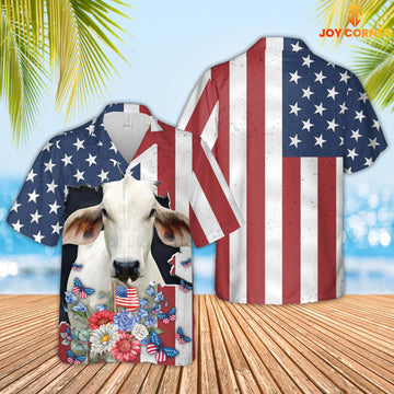 Joycorners Brahman 4th of July 3D Hawaiian Shirt