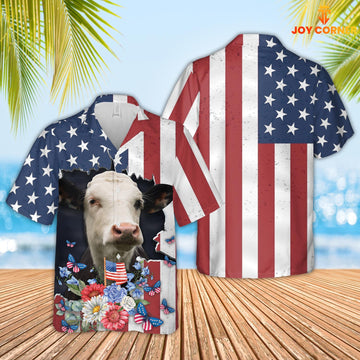 Joycorners Black Baldy 4th of July 3D Hawaiian Shirt