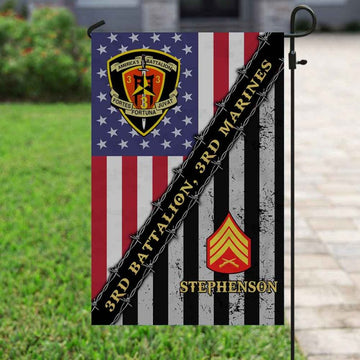 Joycorners Personalized USMC Battalions Marine Veteran Garden Flag #MT30