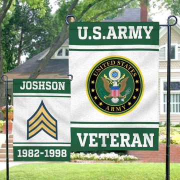 Joycorners Custom US Military Veteran Patriotic Garden Flag #MT37