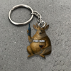 Joycorners Funny Relaxed Deer Smoking Drinking Wine Keychain & Ornament Personalized Name