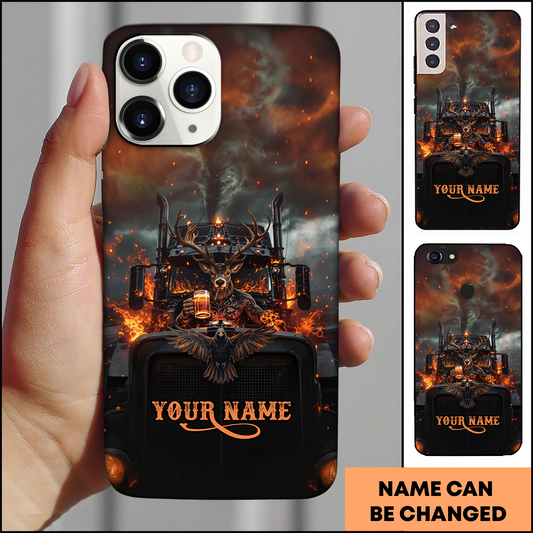 Joycorners Fire Truck Deer Hunting Personalized Name Phone Case
