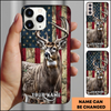 Joycorner Whitetail Deer American Flag Personalized Phone Case