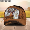 Joycorners Deer Hunter Camo Leather Personalized Name 3D Cap (6 Colors)