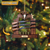 Joycorners Hunting Rifle Rack Ornament - Personalized Name Deer Skull Christmas Decoration
