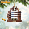 Joycorners Hunting Rifle Rack Ornament - Personalized Name Deer Skull Christmas Decoration