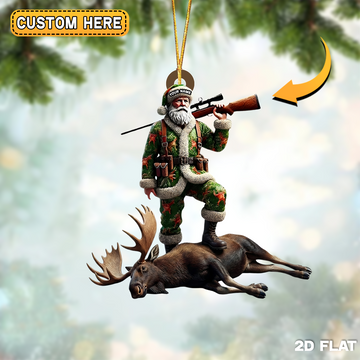 Joycorners Personalized Santa Hunting Christmas Ornament