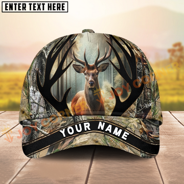 Joycorner Framed Antler Buck Personalized Name 3D Cap
