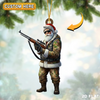 Joycorner Personalized Camo Hunter Santa Ornament