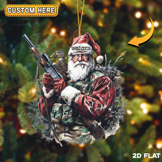 Joycorner Personalized Santa Duck Hunter Ornament