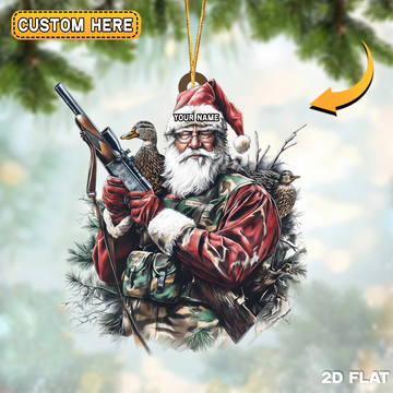 Joycorner Personalized Santa Duck Hunter Ornament