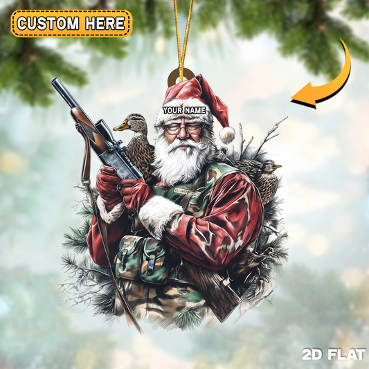 Joycorner Personalized Santa Duck Hunter Ornament