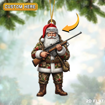 Joycorner Personalized Christmas Hunter Santa Ornament