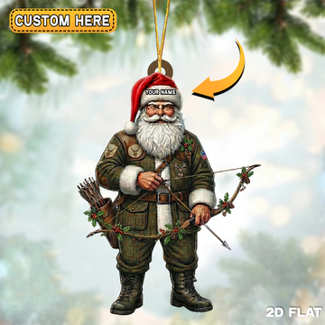 Joycorner Personalized Christmas Bow Hunter Santa Ornament