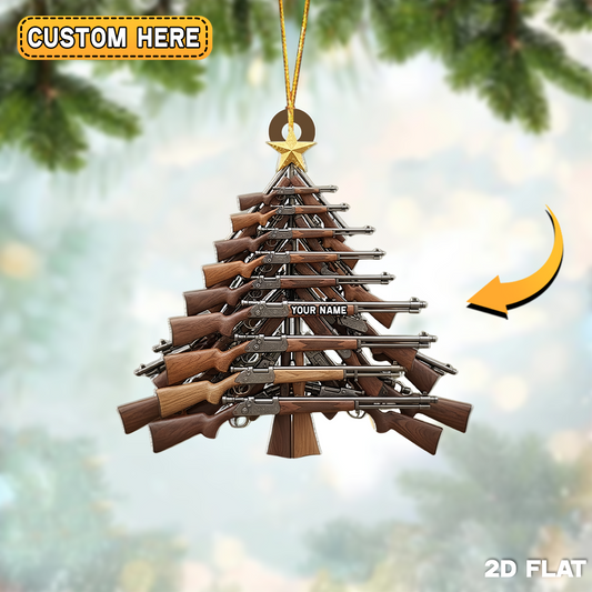 Joycorner Personalized Gun Christmas Tree Ornament