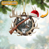 Joycorner Personalized Antler Wreath Rifle Custom Photo Ornament