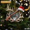 Joycorner Personalized Antler Wreath Rifle Custom Photo Ornament
