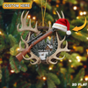 Joycorner Personalized Antler Wreath Rifle Custom Photo Ornament