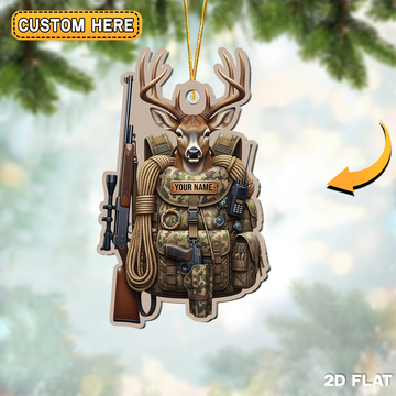 Joycorner Personalized Deer Hunter Backpack Ornament